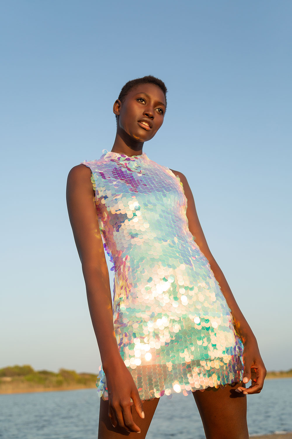holographic sequin dress